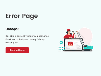 Maintenance Error Page app design button design design error page ui figma freepik illustration illustrations maintenance page server error simpledesign ui ui design web design