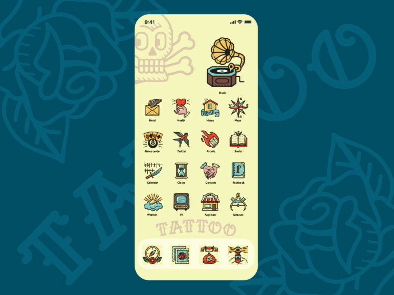 Aesthetic icons aesthetic animated gif custom design home screen icons illustraion ios old fashion old style phone tattoo ui ux vector web