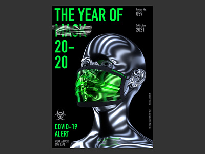 CB Design PC-059 3d abstract c4d chrome cinema4d composition dailyposter design designeveryday human body layout mask metal metallic poster