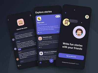 Mobile App UX/UI Design 2021 apps dark funny ios mobile stories ui