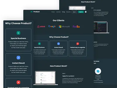 Product Web Design Dark 3 clean design clean ui dark dark ui design ui ui design ux web design website design
