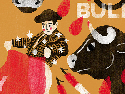 Grab the Bull by the Horns bull bullfight bullfighter corrida illustration matador torero toro