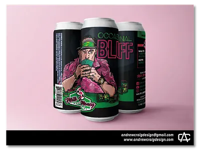 Occasional Bluff Hazy IPA art beer can branding graphic design illustration vector