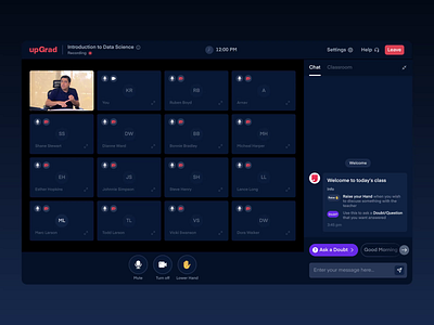 upGrad Live askadoubt dark theme doubts live chat live class polls quizzes upgrad
