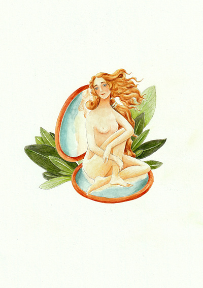 Modern Venus concept illustration painting paper traditional art watercolor watercolor art watercolor illustration