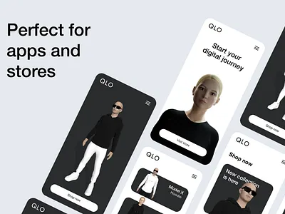 QLO showcase 3d 3d art 3d character 3d character design 3d character modeling 3d ui app design app showcase blender3d cinema4d graphic design minimalism simplicity ui uidesign