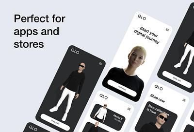 QLO showcase 3d 3d art 3d character 3d character design 3d character modeling 3d ui app design app showcase blender3d cinema4d graphic design minimalism simplicity ui uidesign