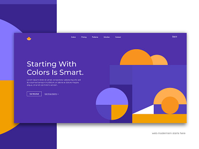 Web Modernism geometric design geometric hero image geometric shape design hero image hero image concept illustraiton orange pattern presentation design purple web header design web landing page concept webdesign