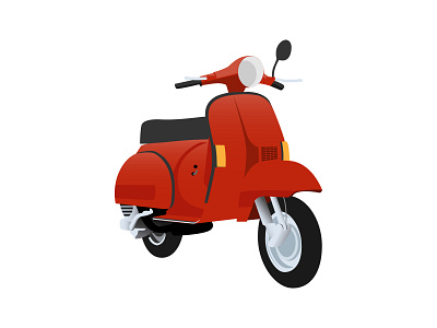 Vespa Scooter. 80s art colorful design driver flat illustration italy logo logodesign motorcycle old scooter travel vespa