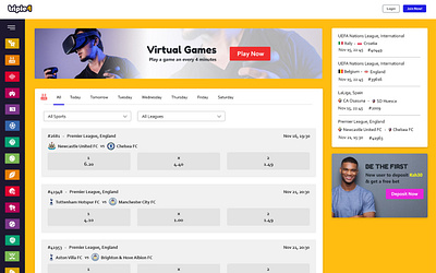 Soccer/Football Sport Website website design