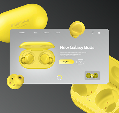 Samsung Galaxy Buds landing in Pantone colors design landing minimal typography ui ux ux ui webdesig website