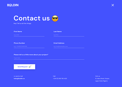 A Contact us form design design figma lagos nigeria ui ui design