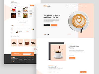 Tea store website coffe coffee shop landing page psd template tea tea landing page ui ux user experience user interface design web design web templates website design