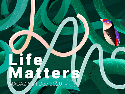 Life Matters | Illustration Practice bird bulgaria illustraion jungle life matters practice study texture vines warmup