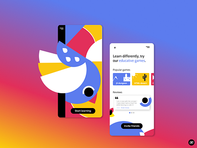 Mobile app | Education games app app design art bird color colorful creative design digital art digital illustration education figma game game design gradient graphic design illustration learn ui web