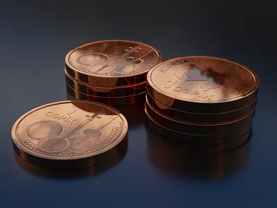 1 Qəpik. 1 Coin. Azərbaycan (Azerbaijan). Blender 2.83 3d azerbaijan blender coin