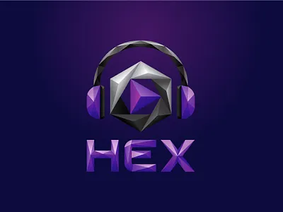 Hex Logo Design 3d logo brand identity branding design earphones geometric geometric logo headphone headphones hexagon logo logo design minimalist logo music music logo music player play polygonal logo
