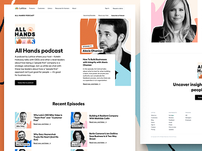 All Hands Podcast — Landing Page 🖼 episode hands illustration landing page layout podcast ui web website