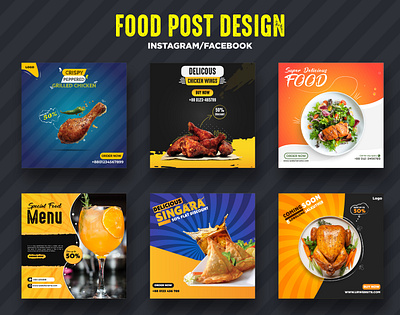 Food Banner Post Design || Instagram Facebook Food Banner banner design branding burger concept creative elegant facebook ad facebook banner food food illustration food poster illustration instagram post modern design social media design socialmediatemplate typography unique design vector web banner