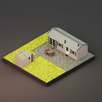 Isometric House 3d 3d art blender blender3d colorful illustration isometric art low poly lowpoly minimal modeling