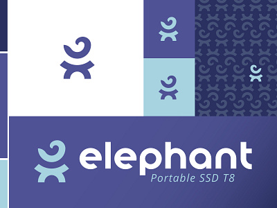 Elephants Remember app blue brand branding elephant logo purple ssd storage tech