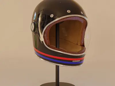 Bell Bullitt DLX Glossy Black Helmet 3d blender