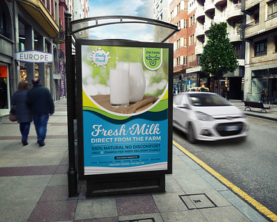 Farm Fresh Milk Poster Template agriculture bio celebration cheese cow cultivator dairies egg farm farmer feast fresh market goat harvest juice local producer market milk milky way