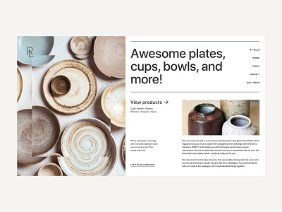 Ceramic shop concept ceramic concept design minimalistic pottery shop store typography ui uidesign webdesign