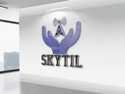 3D Wall Logo MockUp design logo