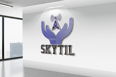 3D Wall Logo MockUp design logo