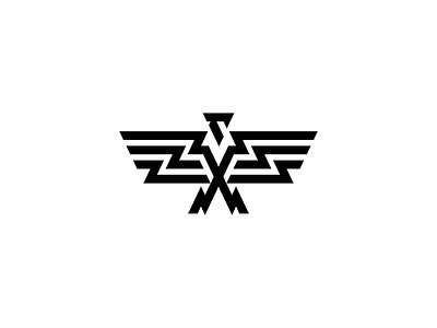 Thunderbird airline aviation bird branding cargo flying freight geometry illustration lightning line logo mark minimal mythology totem visual identity