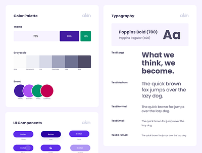 Akin Style Guide brand design brand identity branding branding design design design sytem style guide styleguide styles thesis ui uidesign ux