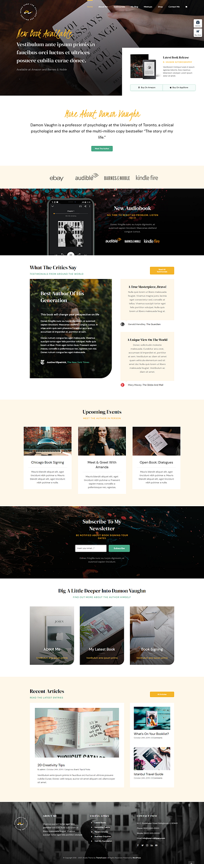 Avada Authors And Writer WordPress Theme blog design design theme web design website wordpress theme