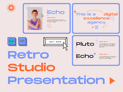 Retro Studio Presentation 70s 80s 90s beige blue business canva lo fi lofi nostalgia nostalgic old school orange pixel presentation psd retro retro design retro element retrowave