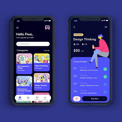 Online Course App 2 agency design learning learning app online online course ui ux