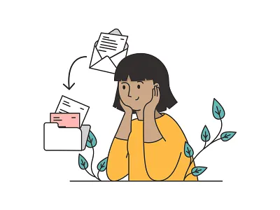 Documents into files character design graphic design illustration sketch ui