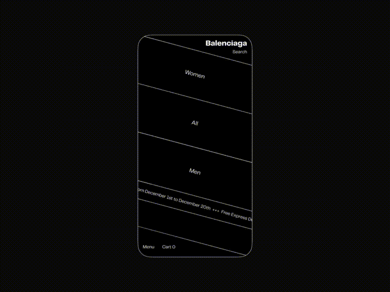 Balenciaga — Concept Design app balenciaga ecommerce fashion inspiration interface mobile store ui ux