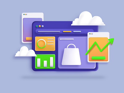 Illustration 3D ecommerce 3d ecommerce illustration ui
