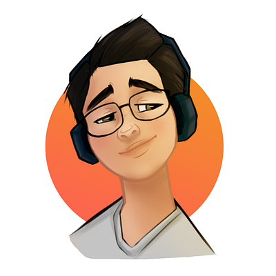 Boy with Headphones artstyle avatar bust commissioned digitalart digitalillustration icon illustration portrait