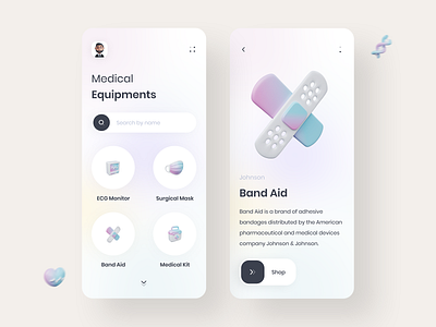 Medical Equipment's App 💊 2021 trend 3d illustration android app app app design application design figma interface ios medical medical app medicine minimal mobile mobile app design product design ui user interface ux