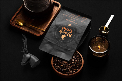 Black Gold Coffee Roaster Branding blend brand branding brew business card coffee coffee house download free freebie identity letterhead logo mockup mockupcloud packaging presentation psd stationery template