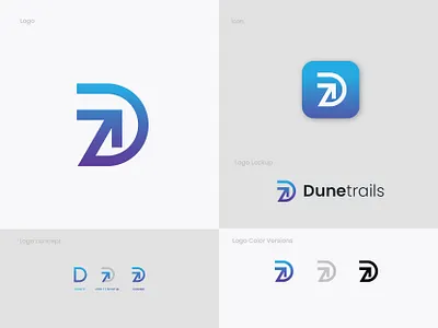 Dunetrails + Letter D + Arrow logo branding design brandinglogo clothingline freelancer logo logo logomaker logodesigner logomaker logos ui