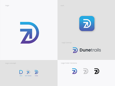 Dunetrails + Letter D + Arrow logo branding design brandinglogo clothingline freelancer logo logo logomaker logodesigner logomaker logos ui