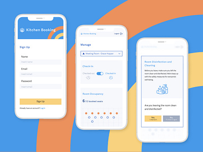 Kitchen booking: a management app for office meetings booking covid 19 design imaginary cloud management meeting office product design ui ux
