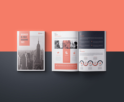 "BUSINESS BI-FOLD BROCHURE 2021" adobe indesign bi fold brochure bifoldbrochure brand identity branding brochure brochure design business brochure design color idea company profile corporate brochure design design design idea