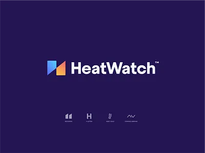 Heatwatch Logo arrows branding building control energy h heating heatwatch icon identity letter logo mark temperature type typography vector watch