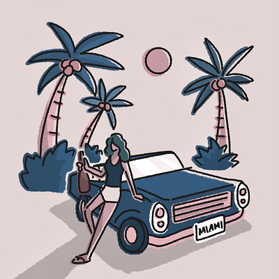 Summer time in Miami branding design editorial illustration graphic design illustration photoshop procreate