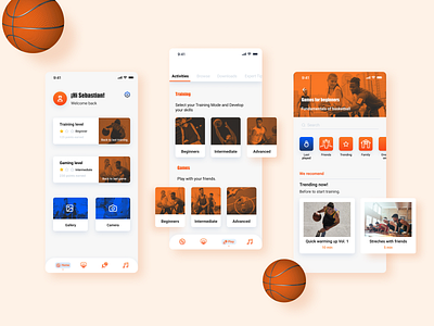 Autotron Basketball App app app design app sports basketball basketball player games games design orange play player sport training ui ui design uidesign