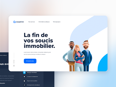 EasyBrick blue character desktop ux website