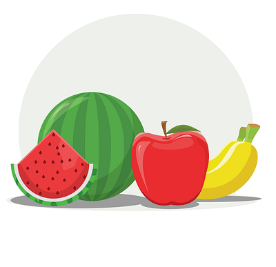 Fruits Vector Art apple banana fruits watermelon